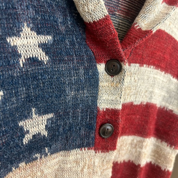 Ralph Lauren Denim & Supply M Vint Y2K rare sought after American Flag cardigan - Picture 3 of 11